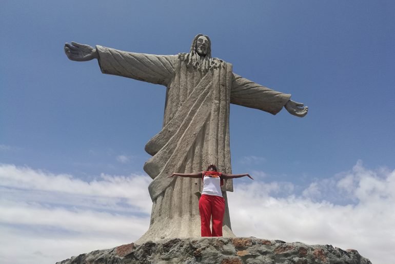I was so happy to get a close up with Christ the Redeemer statue in Lodwar, Turkana, Kenya