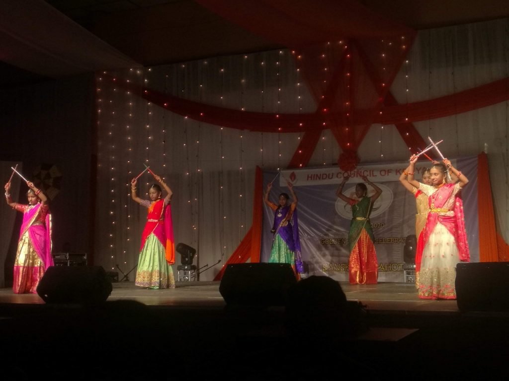 Girls dancing Indian traditional dance