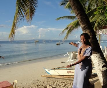 Wangechi enjoying the beautiful beach in Bohol, Philippines