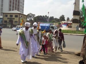 Dressing at Timkat Festival , Addis Ababa, Ethiopia
